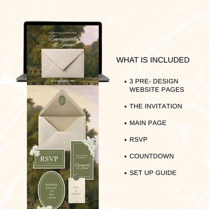 Luxury Wedding Website Template 01 | Canva Digital Invitation with RSVP and Countdown
