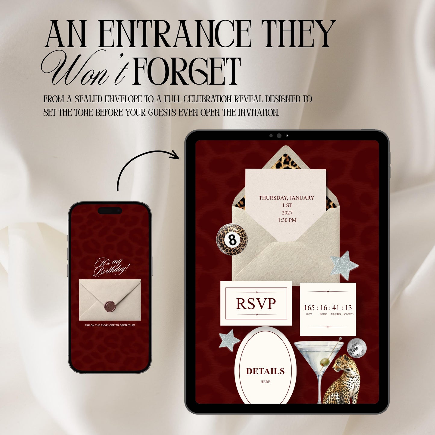 Leopard Print Birthday Invitation Website Template 01 | Canva Digital Evite with RSVP