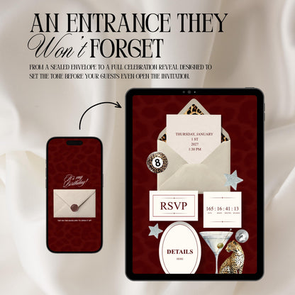 Leopard Print Birthday Invitation Website Template 01 | Canva Digital Evite with RSVP