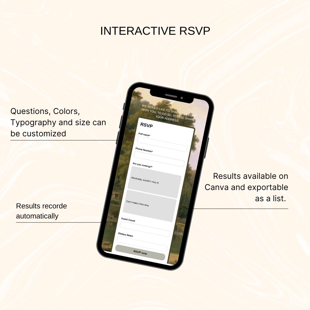 Luxury Wedding Website Template 01 | Canva Digital Invitation with RSVP and Countdown