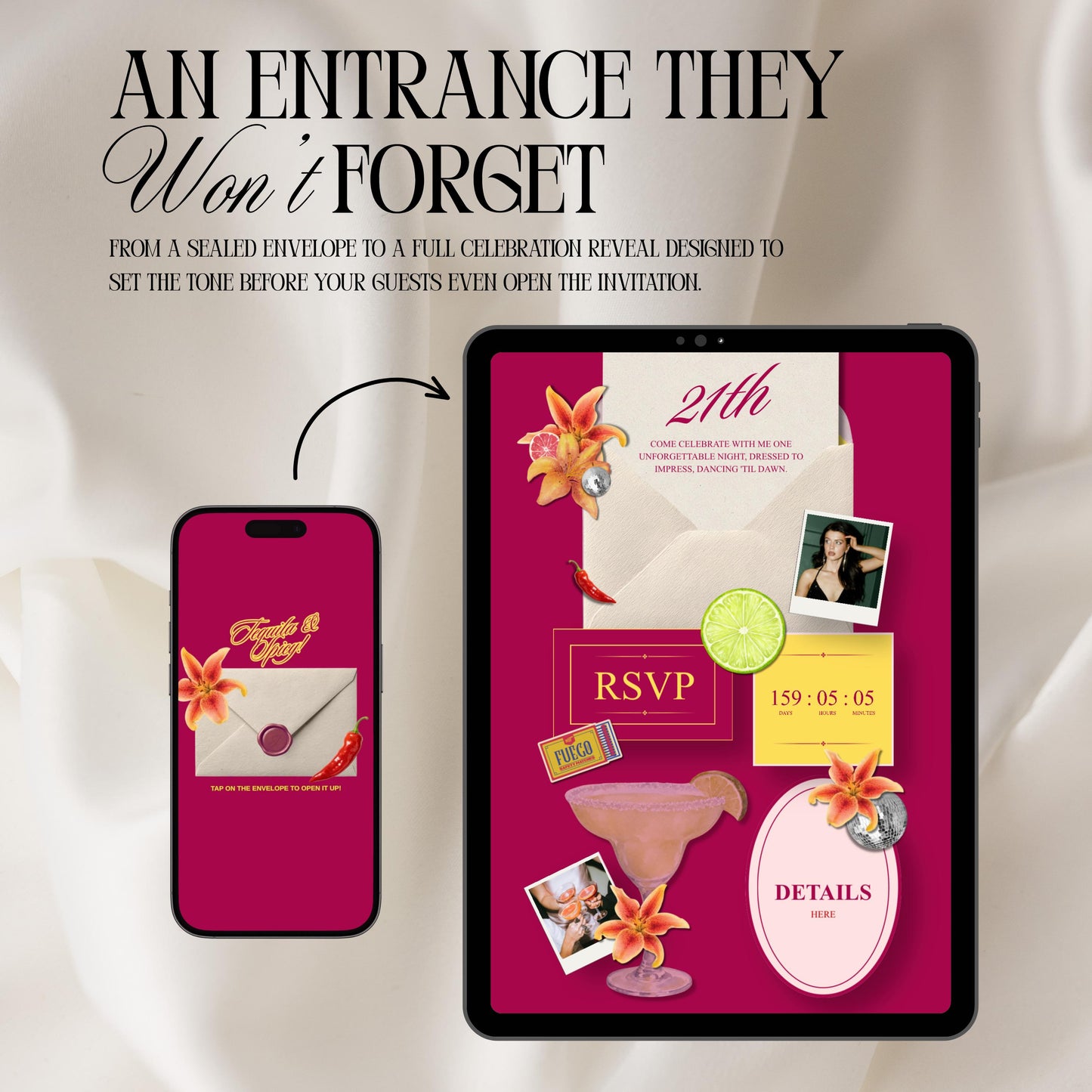 Tequila Fiesta Birthday Invitation Website Template 06 | Canva Digital Evite with RSVP