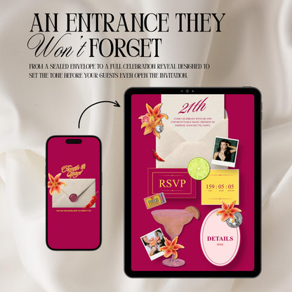 Tequila Fiesta Birthday Invitation Website Template 06 | Canva Digital Evite with RSVP