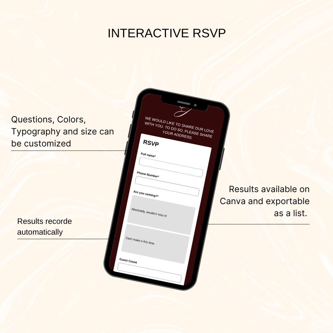 Elegant Minimalist Wedding Website Template 04 | Canva Digital Invitation with RSVP
