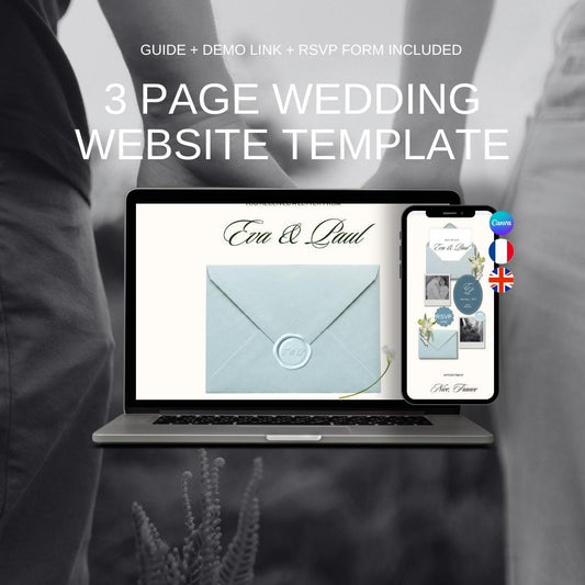 Classic Wedding Website Template 03 | Canva Digital Invitation with RSVP and Countdown
