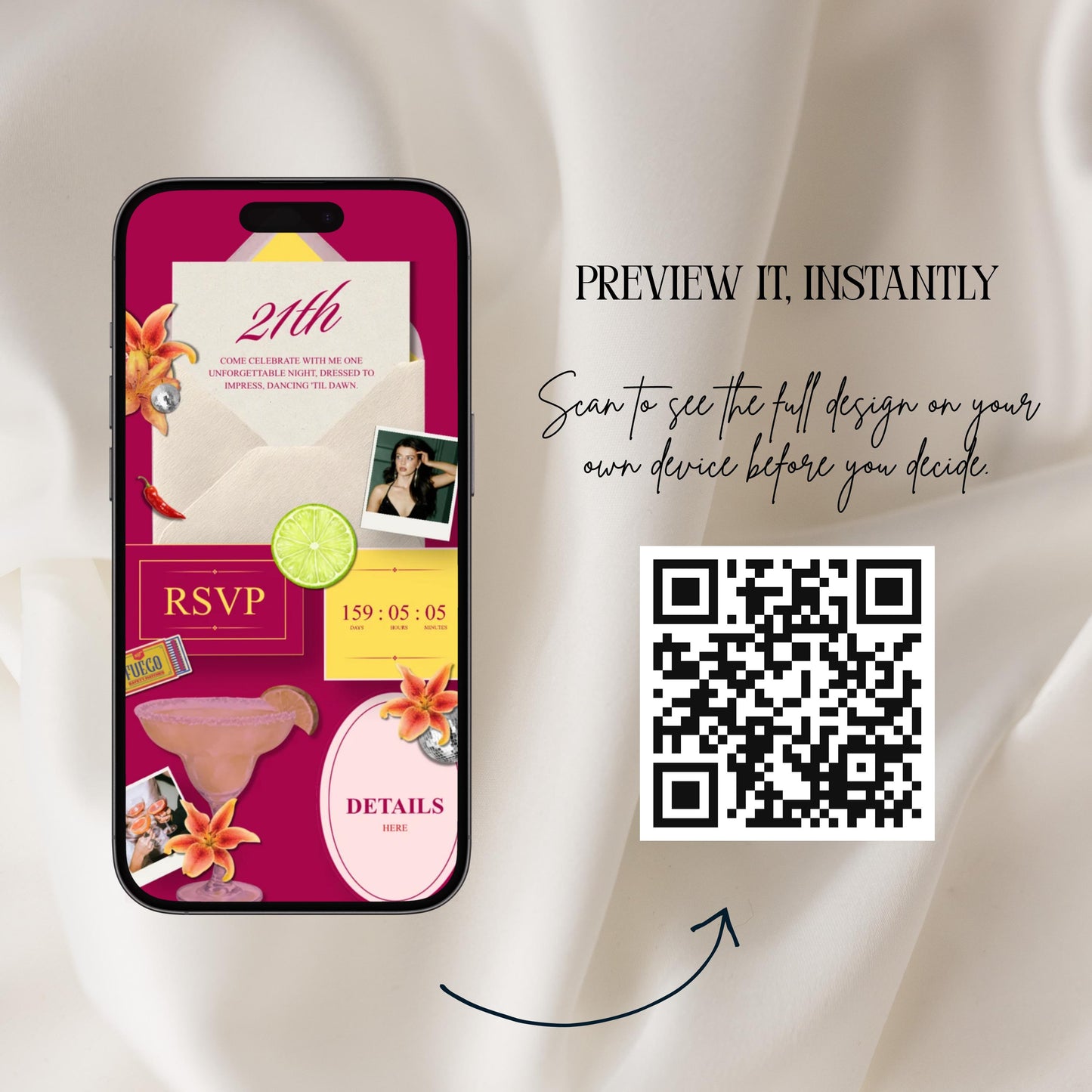 Tequila Fiesta Birthday Invitation Website Template 06 | Canva Digital Evite with RSVP