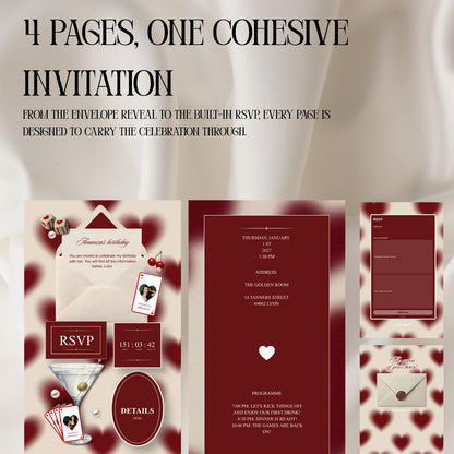 Queen of Hearts Casino Birthday Invitation Website Template 07 | Canva Digital Evite with RSVP