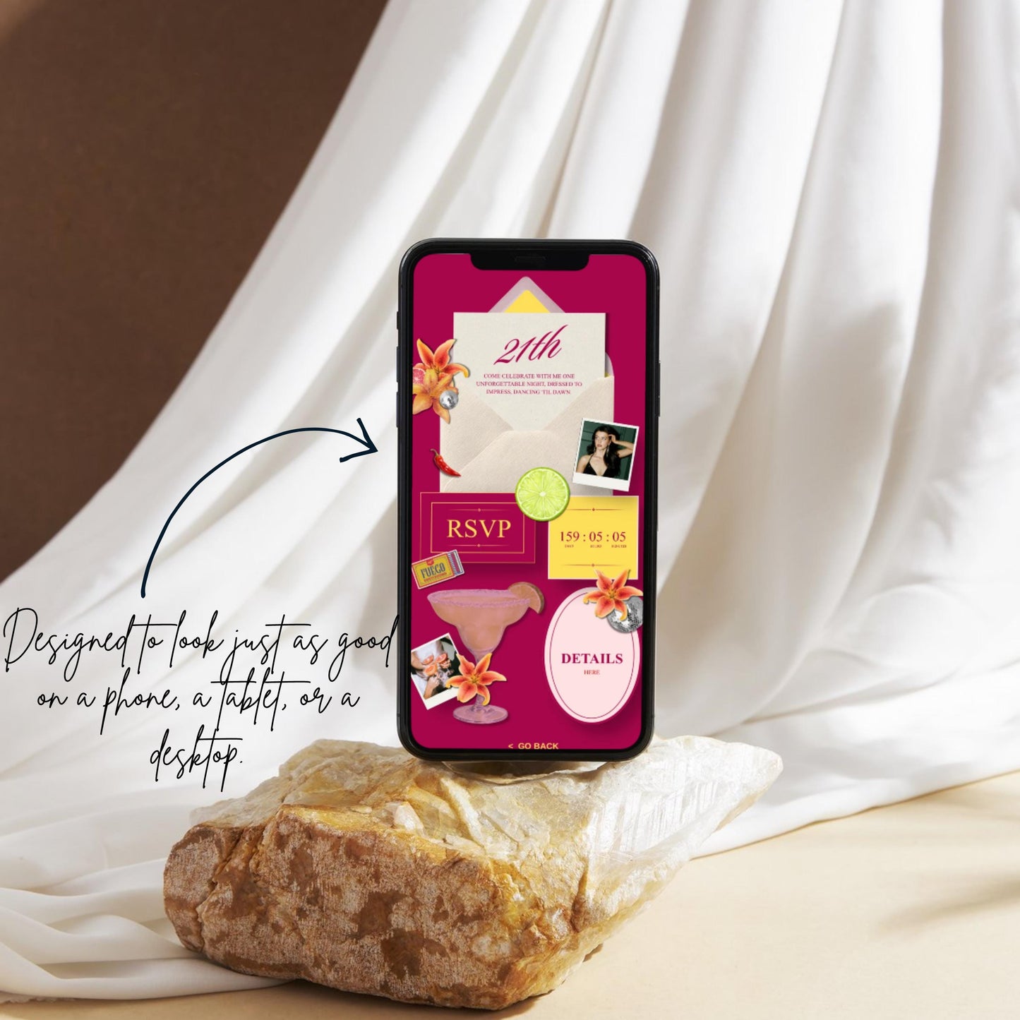 Tequila Fiesta Birthday Invitation Website Template 06 | Canva Digital Evite with RSVP