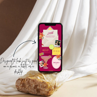 Tequila Fiesta Birthday Invitation Website Template 06 | Canva Digital Evite with RSVP