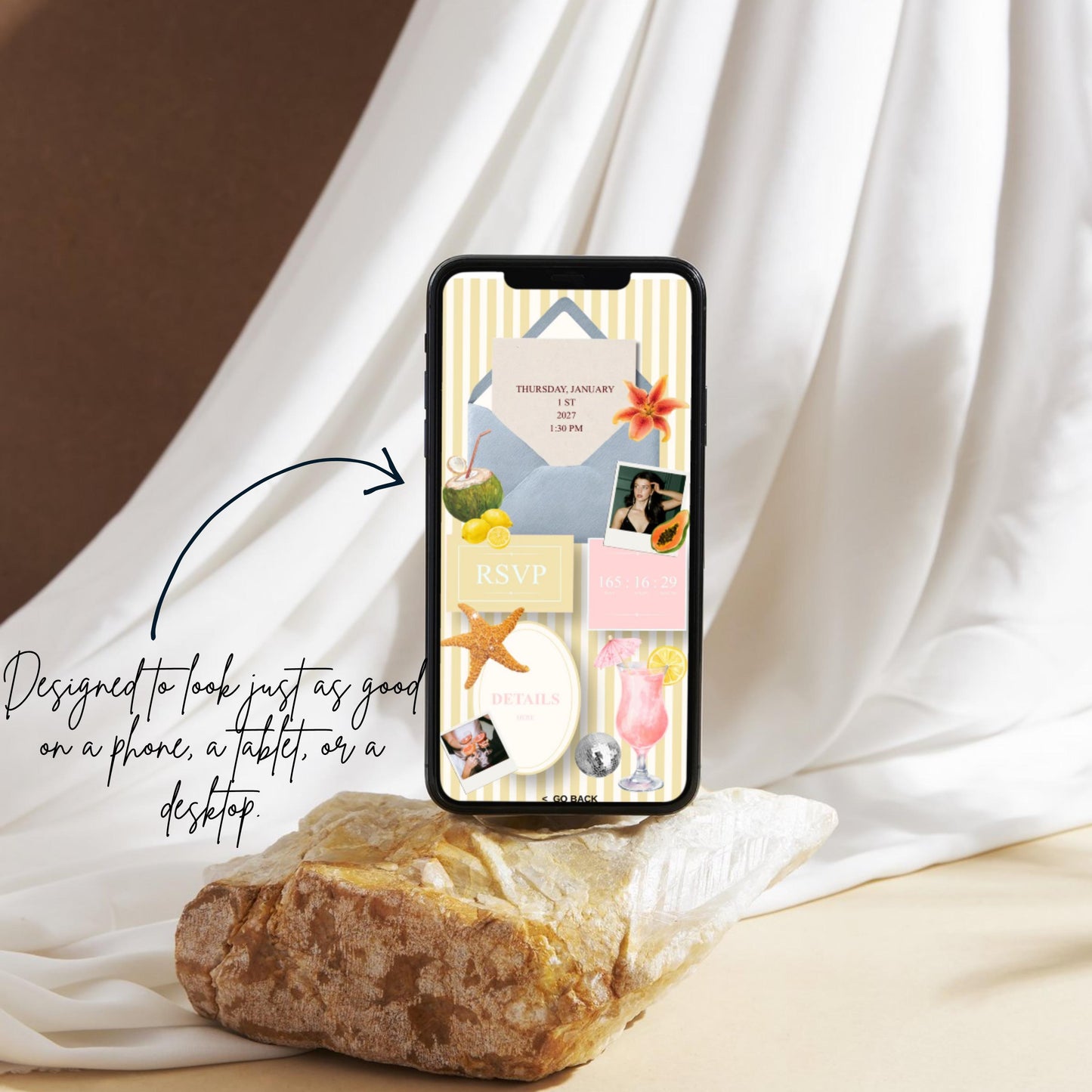 Tropical Summer Birthday Invitation Website Template 04 | Canva Digital Evite with RSVP