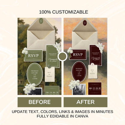 Luxury Wedding Website Template 01 | Canva Digital Invitation with RSVP and Countdown
