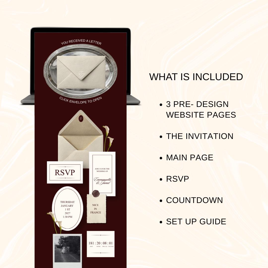 Elegant Minimalist Wedding Website Template 04 | Canva Digital Invitation with RSVP