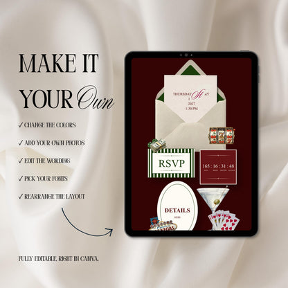 Vegas Casino Night Birthday Invitation Website Template 03 | Canva Digital Evite with RSVP