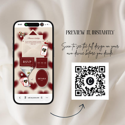 Queen of Hearts Casino Birthday Invitation Website Template 07 | Canva Digital Evite with RSVP