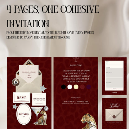 Leopard Print Birthday Invitation Website Template 01 | Canva Digital Evite with RSVP