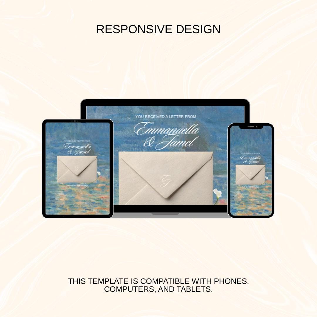 Impressionist Fine Art Wedding Website Template 02 | Canva Digital Invitation with RSVP