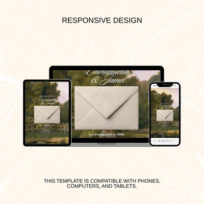 Luxury Wedding Website Template 01 | Canva Digital Invitation with RSVP and Countdown