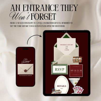 Vegas Casino Night Birthday Invitation Website Template 03 | Canva Digital Evite with RSVP