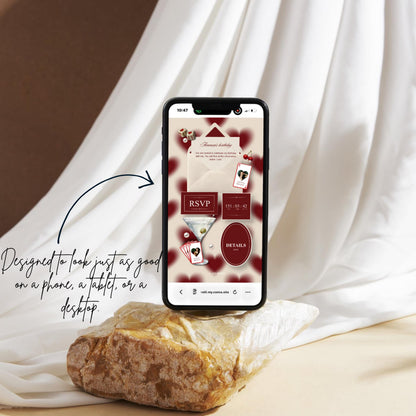 Queen of Hearts Casino Birthday Invitation Website Template 07 | Canva Digital Evite with RSVP
