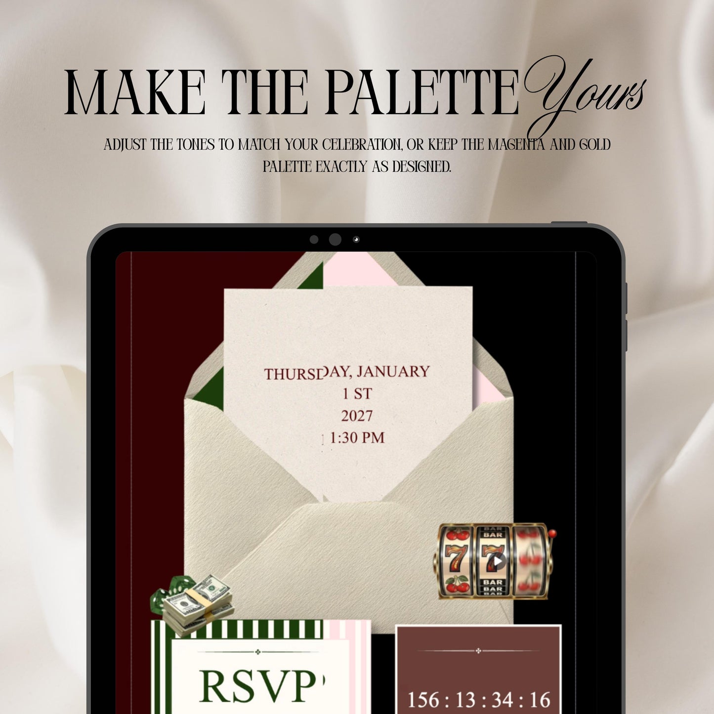 Vegas Casino Night Birthday Invitation Website Template 03 | Canva Digital Evite with RSVP