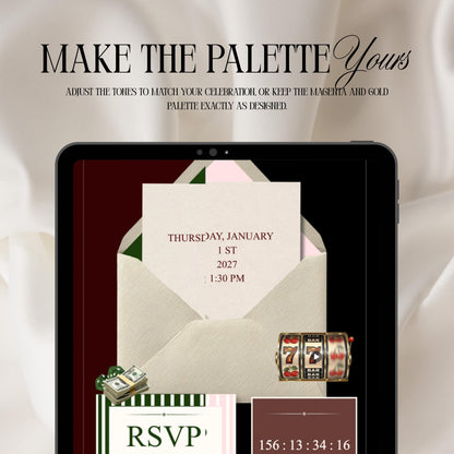 Vegas Casino Night Birthday Invitation Website Template 03 | Canva Digital Evite with RSVP