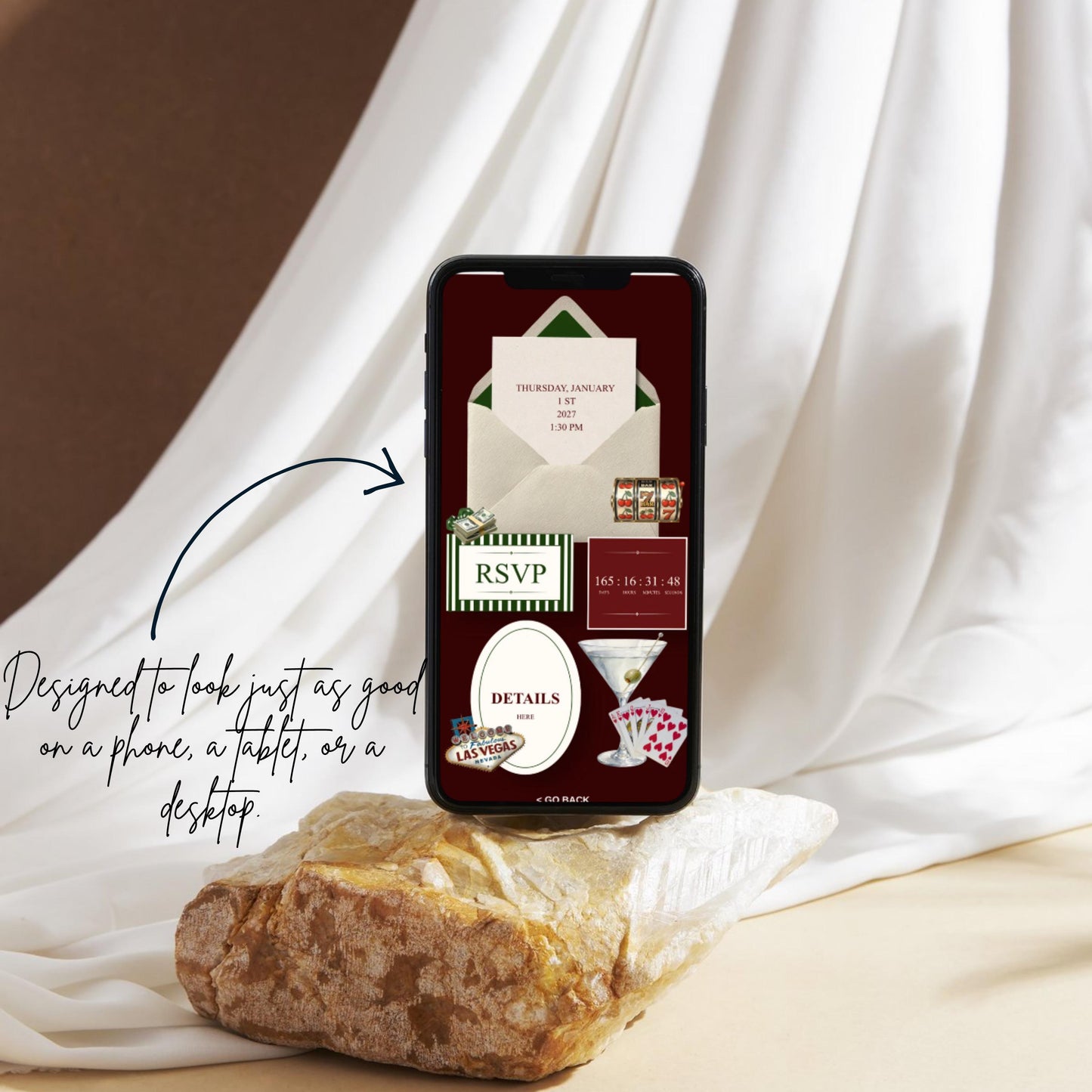 Vegas Casino Night Birthday Invitation Website Template 03 | Canva Digital Evite with RSVP