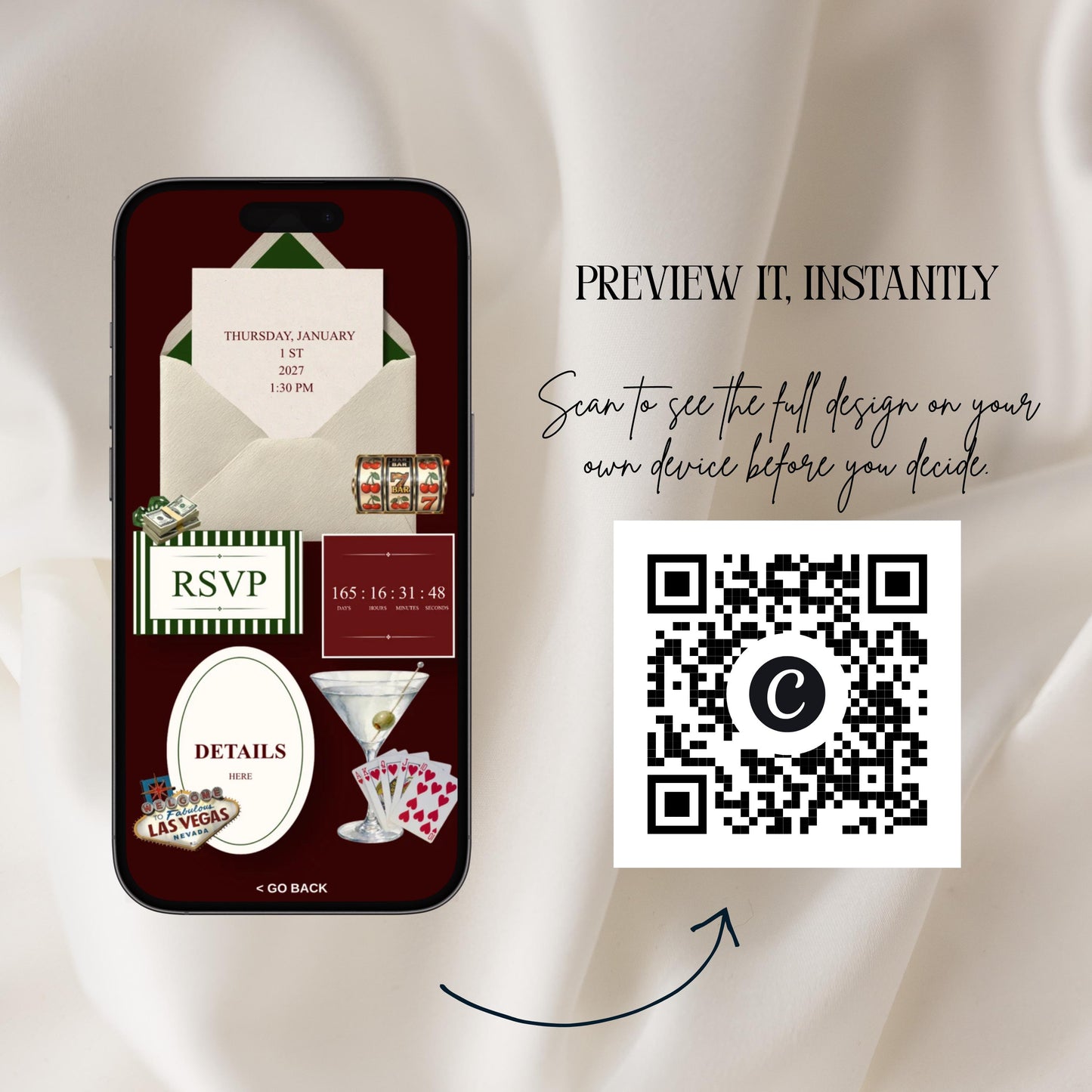 Vegas Casino Night Birthday Invitation Website Template 03 | Canva Digital Evite with RSVP