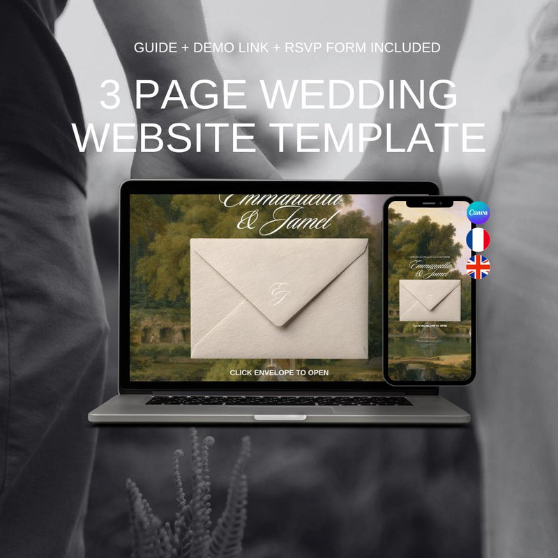 Luxury Wedding Website Template 01 | Canva Digital Invitation with RSVP and Countdown